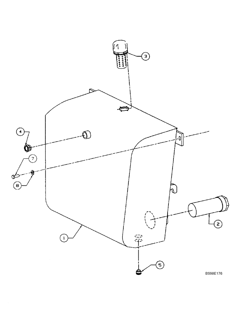 Схема запчастей Case 686G - (8-02) - HYDRAULIC TANK (08) - HYDRAULICS
