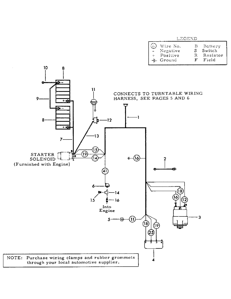 Схема запчастей Case 35YC - (I05) - ENGINE WIRING HARNESS FOR:, AC 2900 DIESEL ENGINES AND CUMMINS 6V-352 DIESEL ENGINES. (06) - ELECTRICAL SYSTEMS