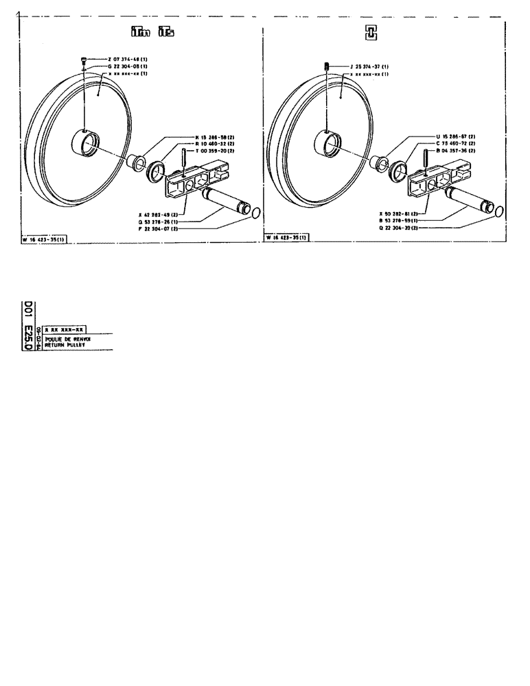 Схема запчастей Case 90BCL - (160) - RETURN PULLEY (04) - UNDERCARRIAGE