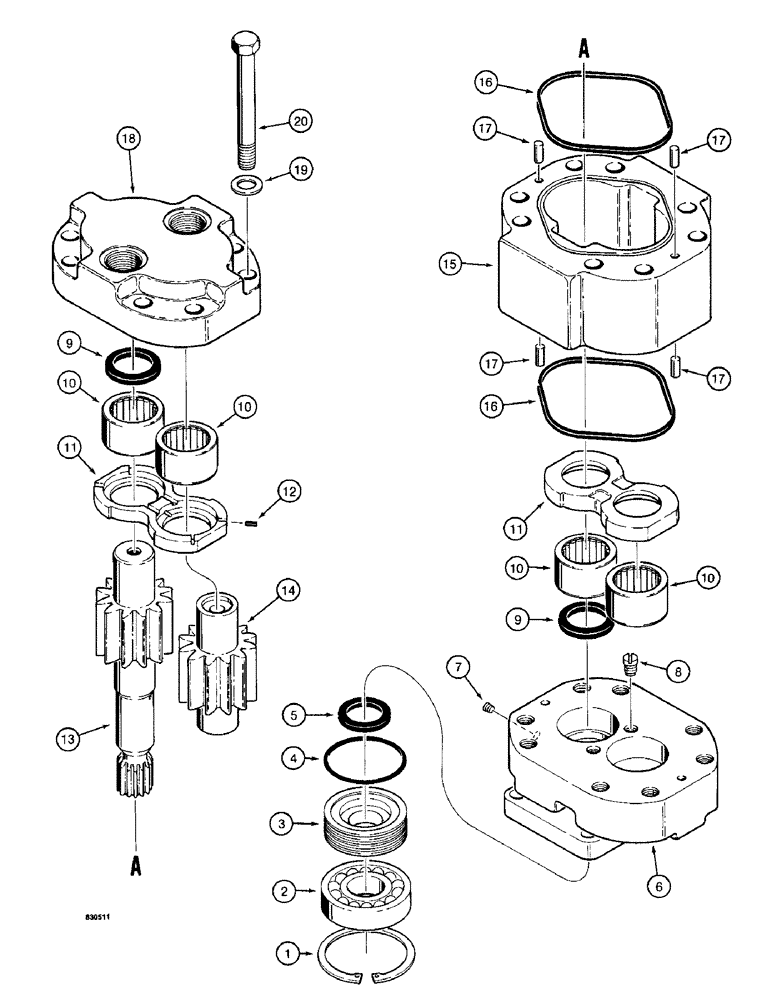 Схема запчастей Case 1187 - (260) - SWING HYDRAULIC MOTOR (07) - HYDRAULIC SYSTEM