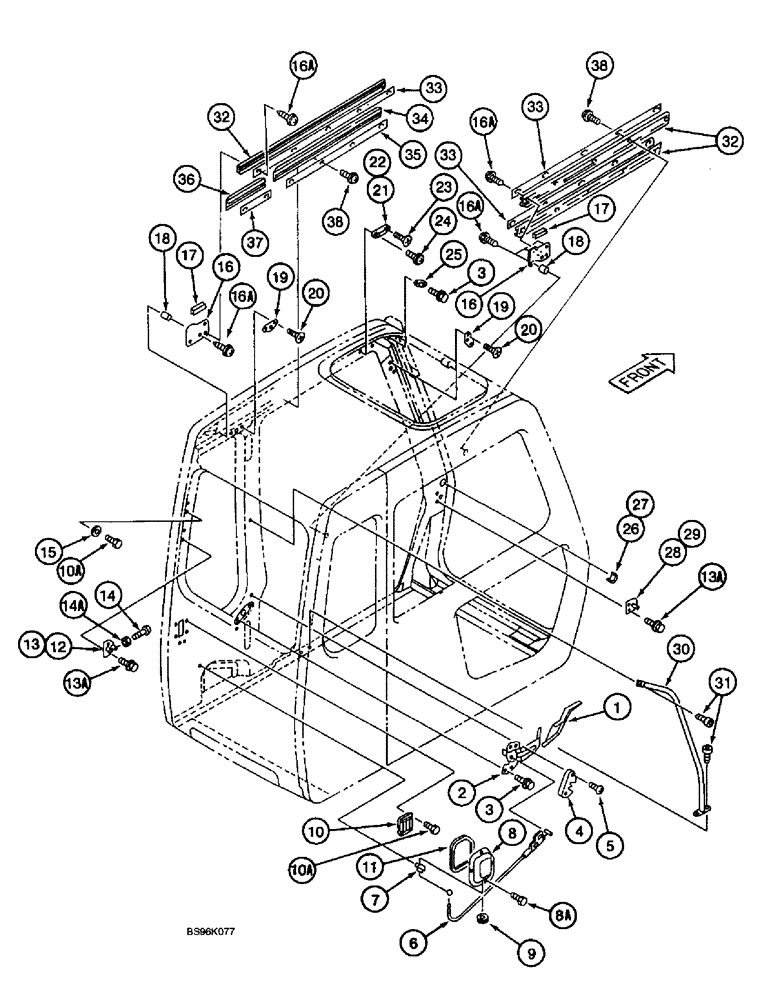 Схема запчастей Case 9045B - (9-058) - CAB ASSEMBLY MISCELLANEOUS PARTS (09) - CHASSIS