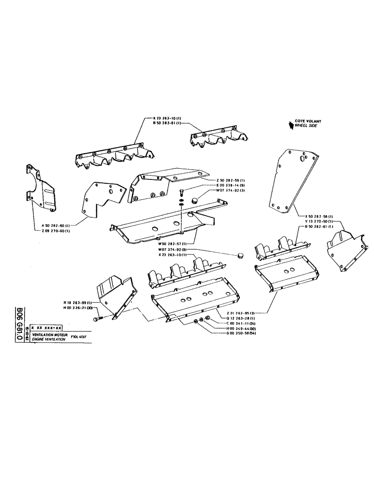 Схема запчастей Case 220 - (B-036) - ENGINE VENTILATION (01) - ENGINE