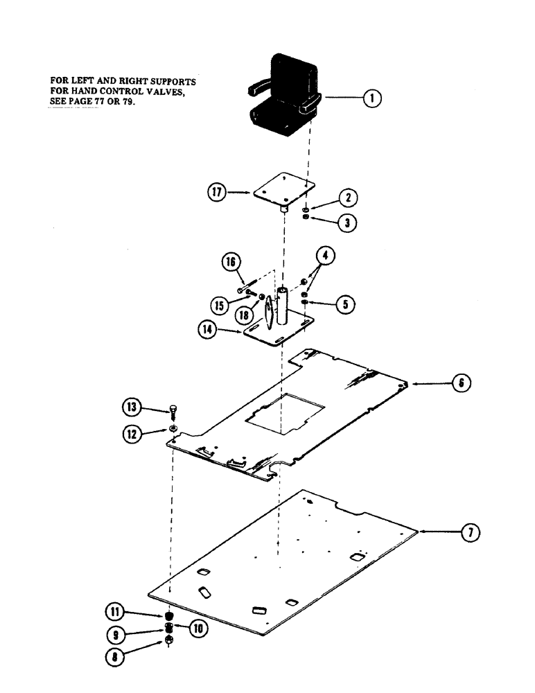 Схема запчастей Case 50 - (072) - TURNTABLE ATTACHING PARTS INSIDE OF OPERATORS CAB, (USED ON UNITS W/ SN. 6280259 & AFTER) (39) - FRAMES AND BALLASTING