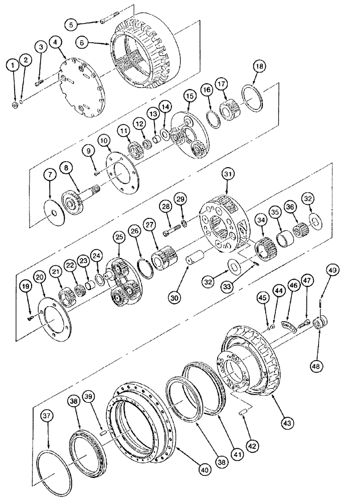 Схема запчастей Case 9050B - (6-014) - FINAL DRIVE TRANSMISSION, TIMBER KING MODELS (06) - POWER TRAIN