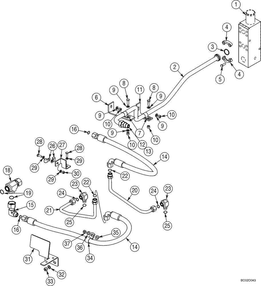 Схема запчастей Case 921C - (06-24) - HYDRAULICS - AXLE, REAR (06) - POWER TRAIN