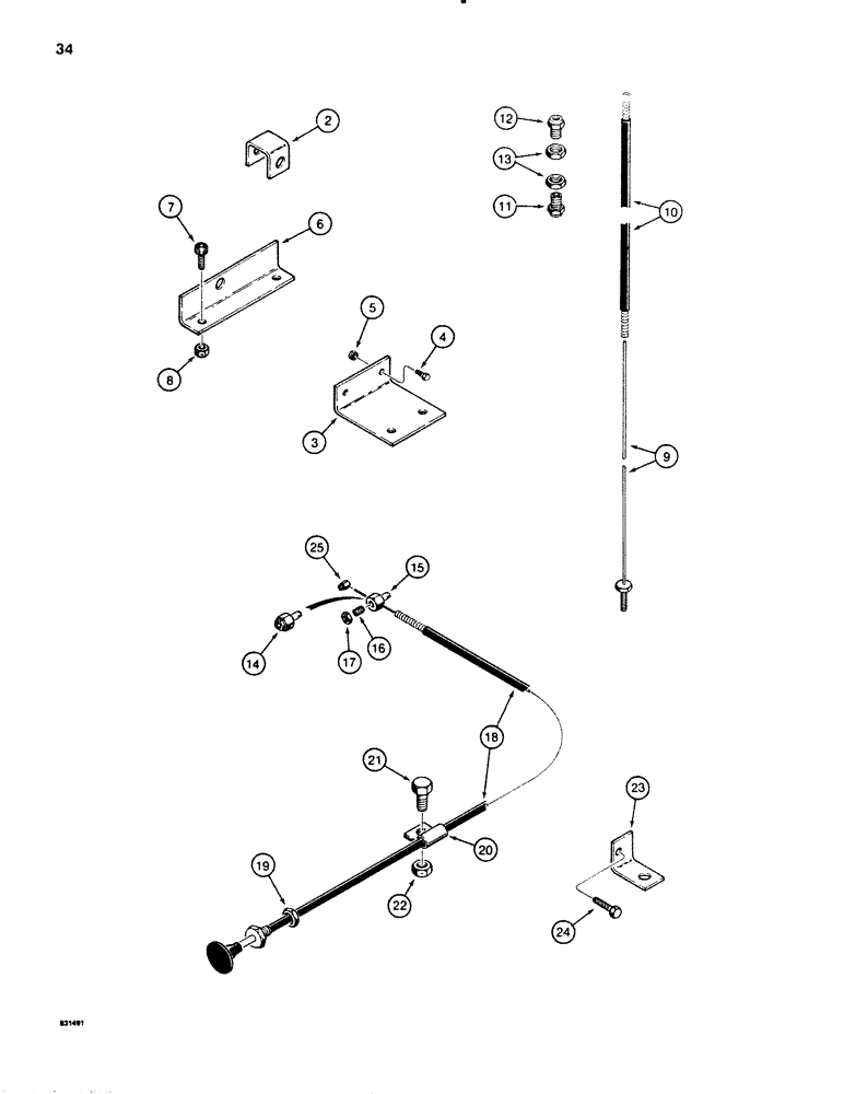 Схема запчастей Case P60 - (034) - THROTTLE AND ENGINE STOP CONTROLS, DEUTZ DIESEL ENGINE (10) - ENGINE