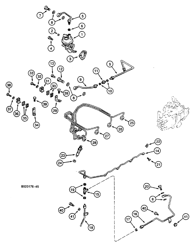 Схема запчастей Case 688C - (3-14) - FUEL SYSTEM CIRCUIT (02) - FUEL SYSTEM