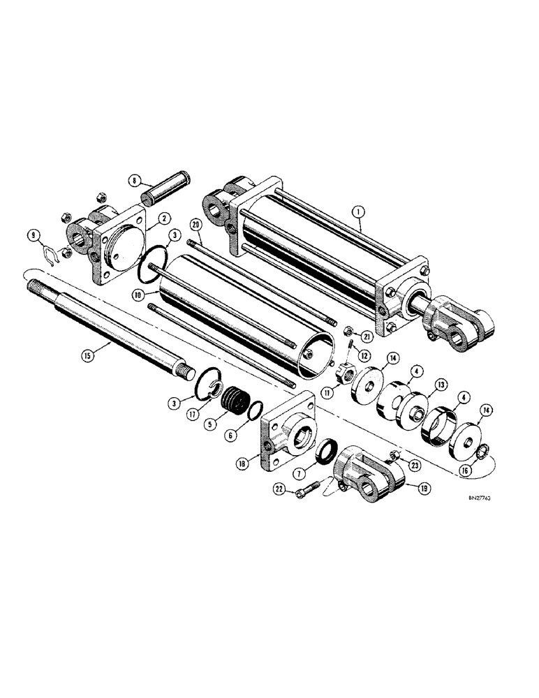 Схема запчастей Case 440 - (78[1]) - D34438 AND D34439 HYDRAULIC CYLINDERS 