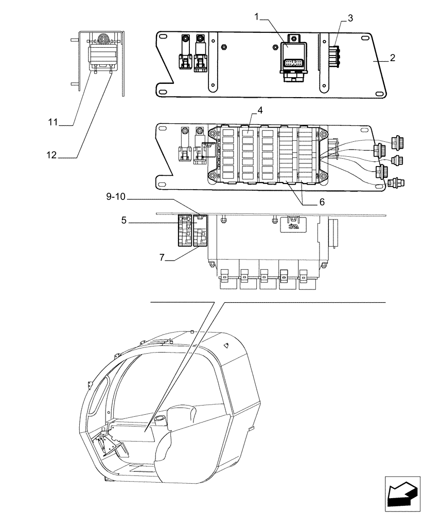 Схема запчастей Case TX842 - (9.00581[13]) - ROPS CANOPY - COMPONENTS - OPTIONAL CODE 749260031 (90) - PLATFORM, CAB, BODYWORK AND DECALS