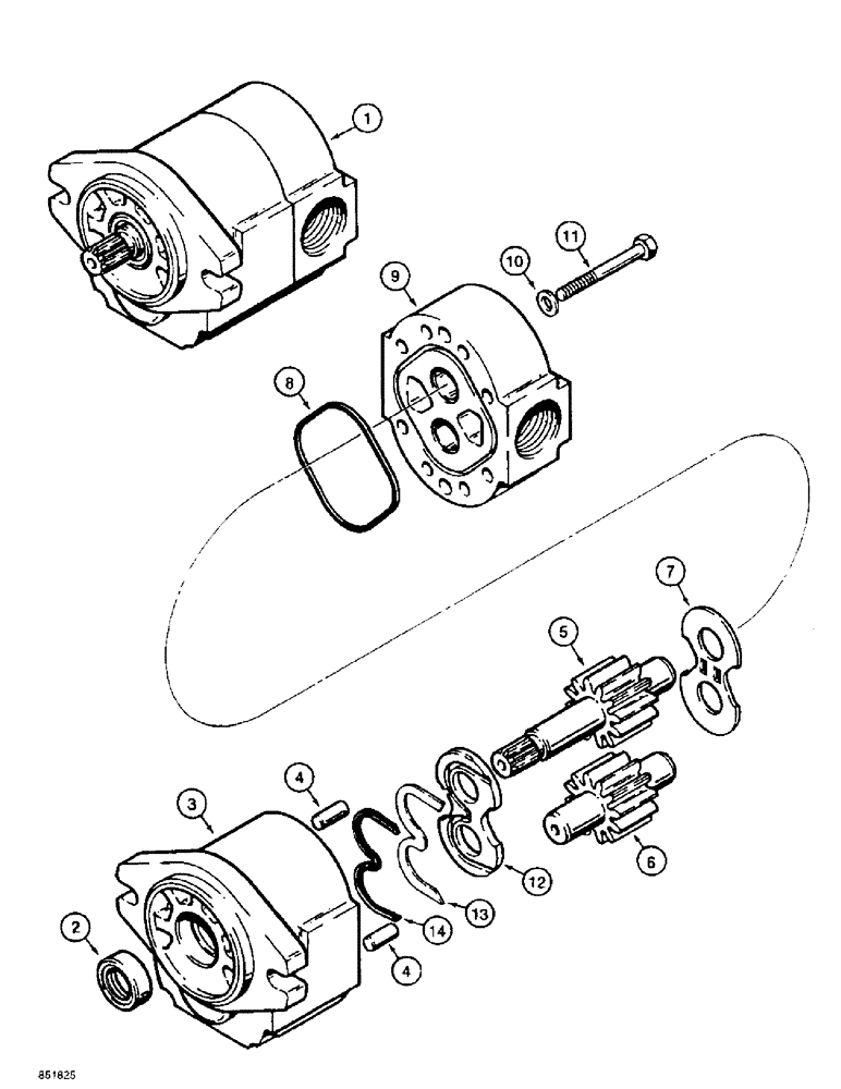 Схема запчастей Case 585E - (8-24) - HYDRAULIC PUMP ASSEMBLY (08) - HYDRAULICS