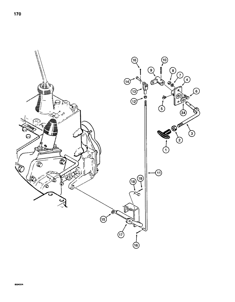 Схема запчастей Case 586D - (170) - REAR DRIVE AXLE CONTROL, FOUR WHEEL DRIVE MODELS TRANSAXLE S/N 16270319 AND AFTER (27) - REAR AXLE SYSTEM