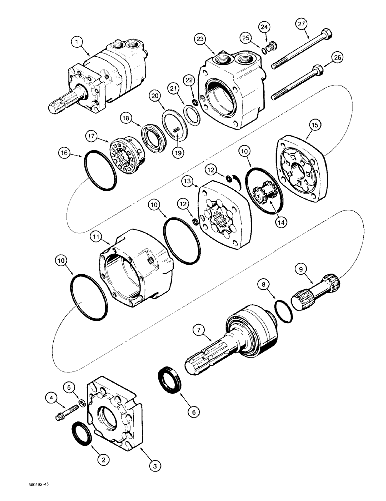 Схема запчастей Case 480F LL - (8-066) - D90094 PTO HYDRAULIC MOTOR (08) - HYDRAULICS