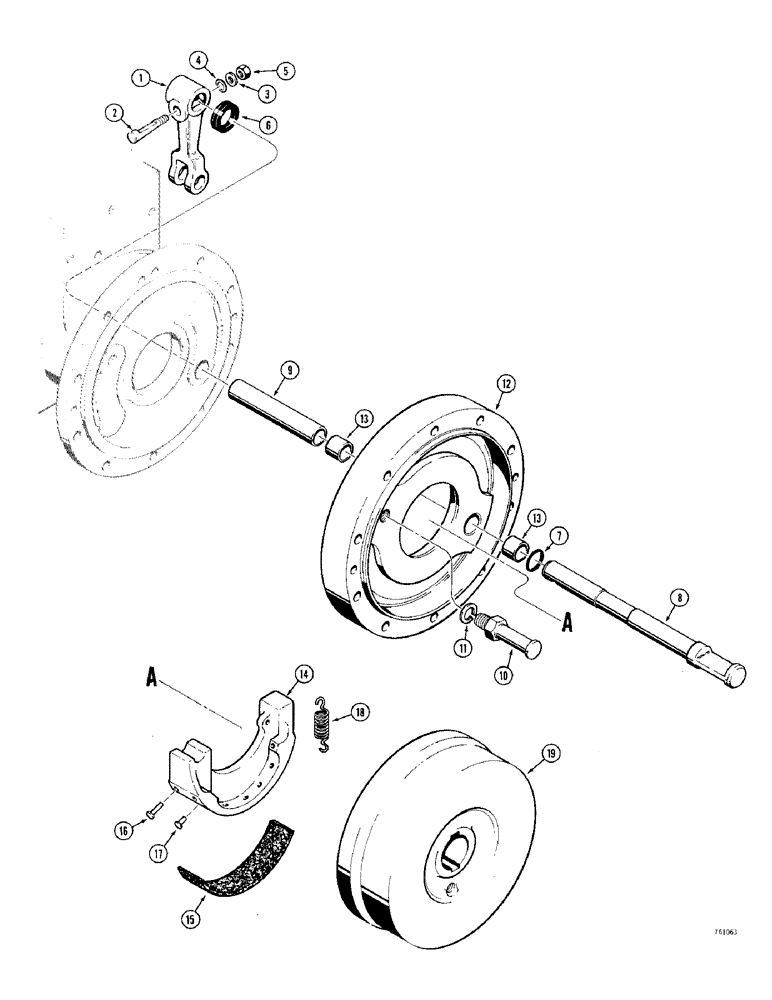 Схема запчастей Case 380CK - (102) - BRAKE DRUMS AND BRAKE SHOES (07) - BRAKES
