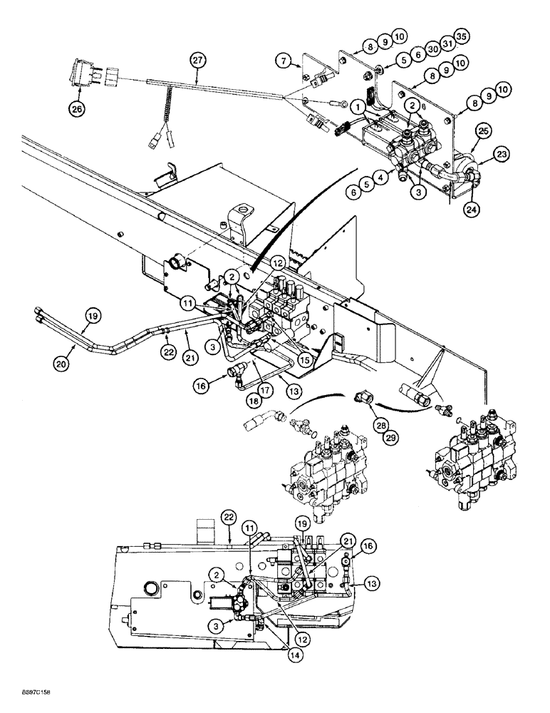 Схема запчастей Case 580L - (8-056) - RIDE CONTROL HYDRAULIC, AND ELECTRICAL CIRCUIT (08) - HYDRAULICS
