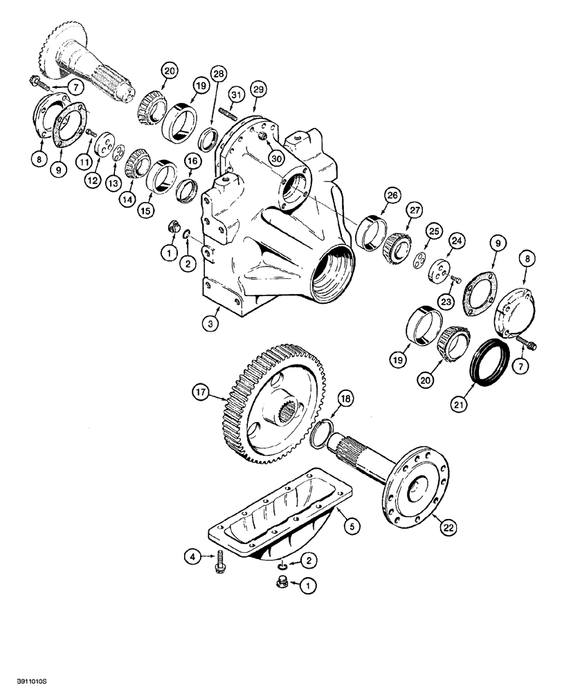Схема запчастей Case 850G - (6-16) - TRANSMISSION ASSEMBLY - FINAL DRIVE (1524 MM (60 INCH) GAUGE DOZER MODELS) (03) - TRANSMISSION