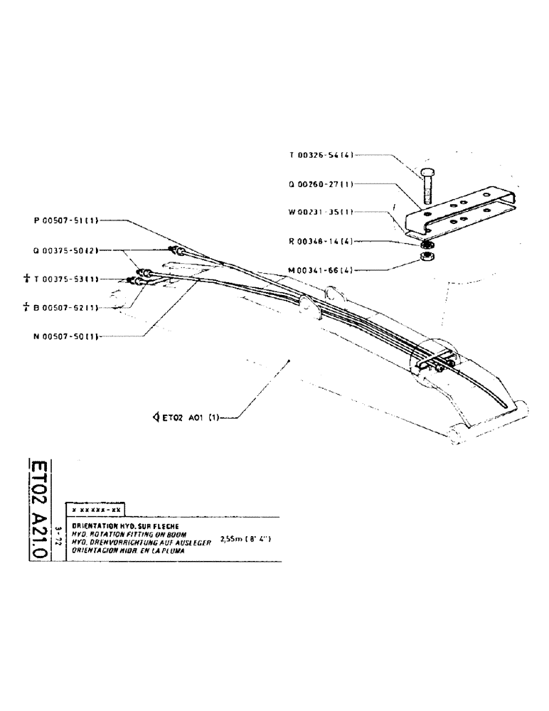 Схема запчастей Case TC45 - (090) - HYD. ROTATION FITTING ON BOOM 