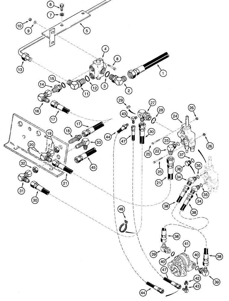 Схема запчастей Case 960 - (08-47) - HYDRAULICS HYDRA-BORER (08) - HYDRAULICS
