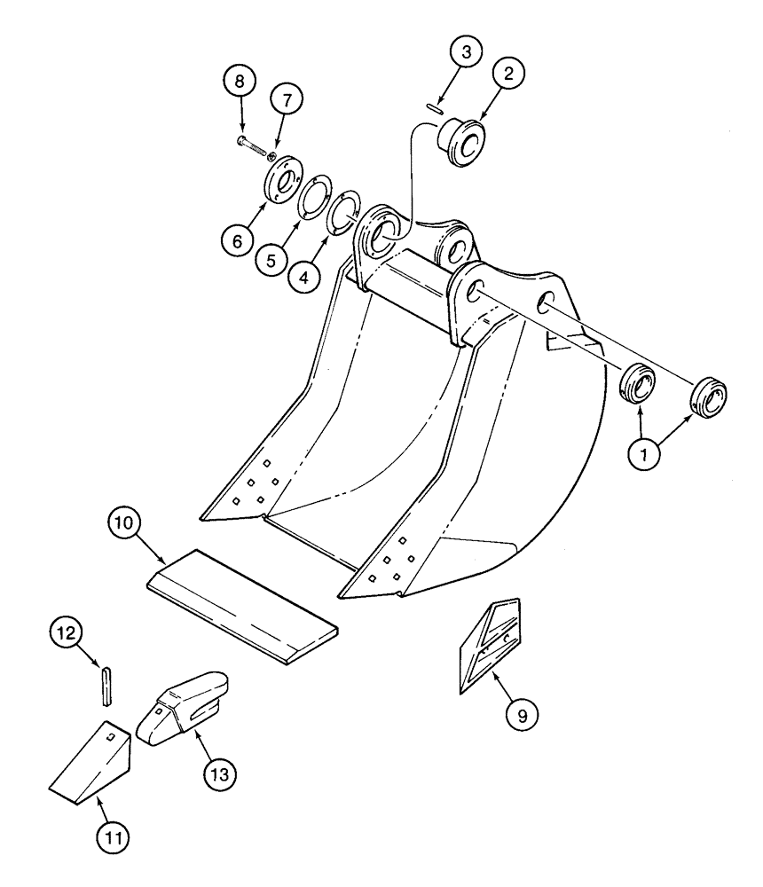 Схема запчастей Case 9050B - (9-088) - H & H BUCKETS, SEVERE DUTY, BUCKET ASSEMBLY - SEVERE DUTY (09) - CHASSIS