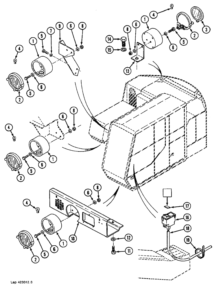Схема запчастей Case 688B - (26) - RAILWAY LIGHTING (06) - ELECTRICAL SYSTEMS