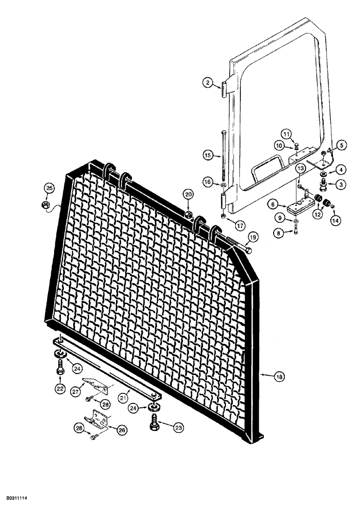 Схема запчастей Case 850G - (9-56) - CAB ASSEMBLY - DOOR WINDOW AND REAR SCREEN (05) - UPPERSTRUCTURE CHASSIS