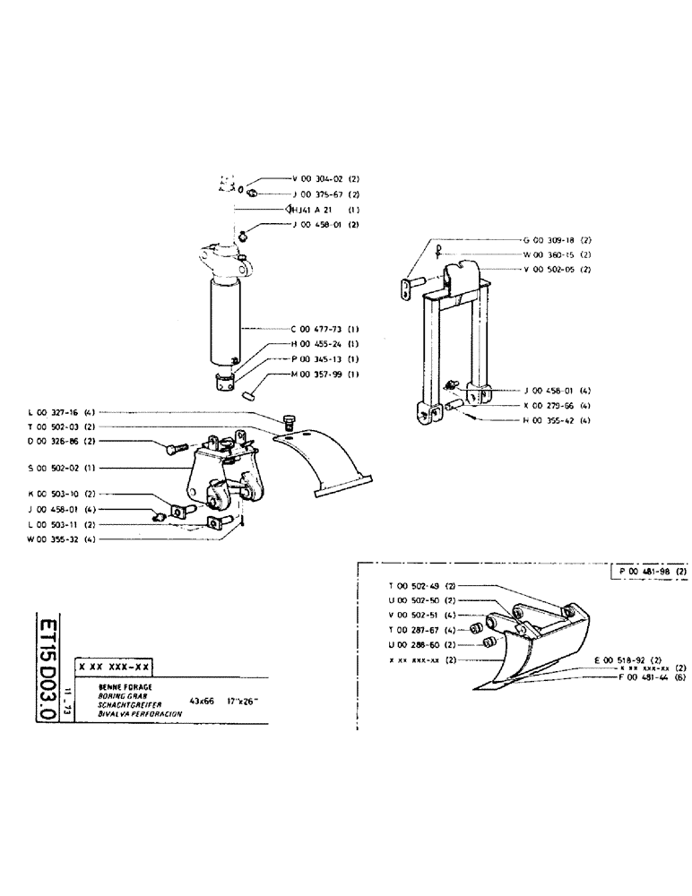 Схема запчастей Case TC45 - (142) - BORING GRAB 