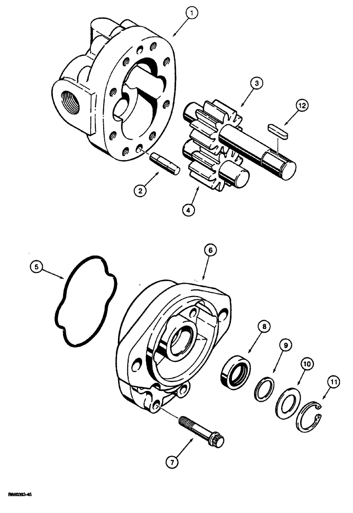 Схема запчастей Case CASE - (8-32) - PLOW MOTOR (08) - HYDRAULICS