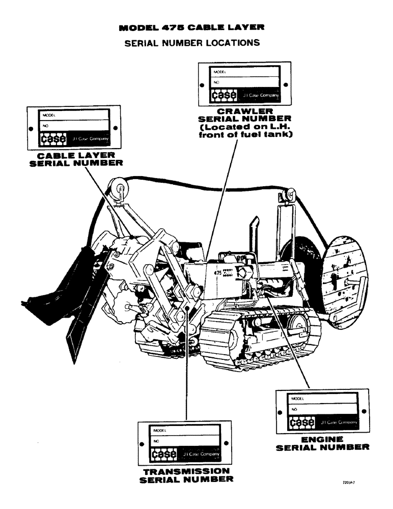 Схема запчастей Case 475 - (004) - SERIAL NUMBER LOCATIONS (05) - SERVICE & MAINTENANCE