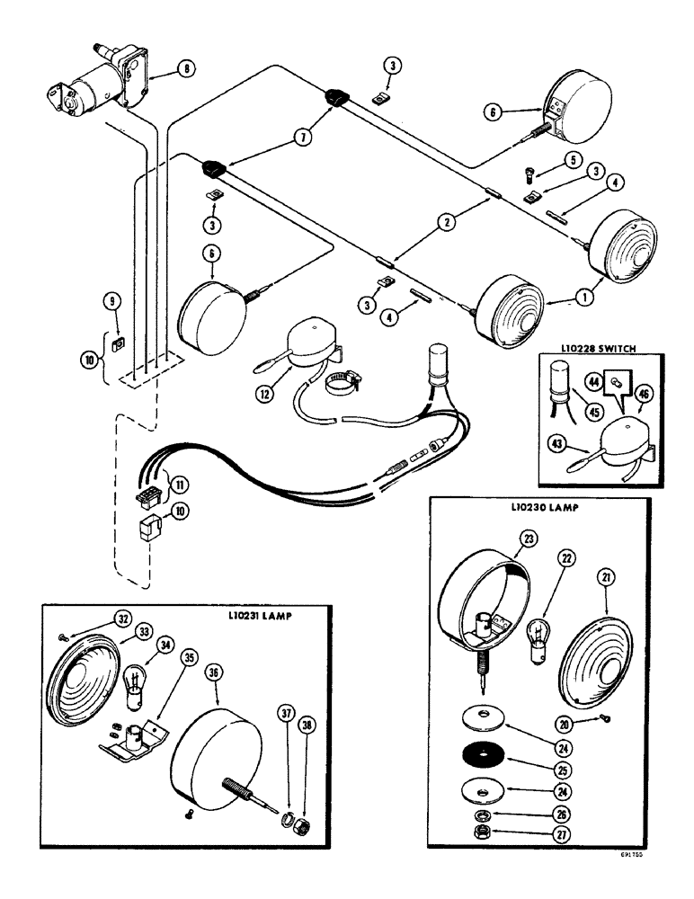 Схема запчастей Case W8B - (246) - TURN SIGNALS, PRIOR TO LOADER SERIAL NUMBER 9807379 (05) - UPPERSTRUCTURE CHASSIS