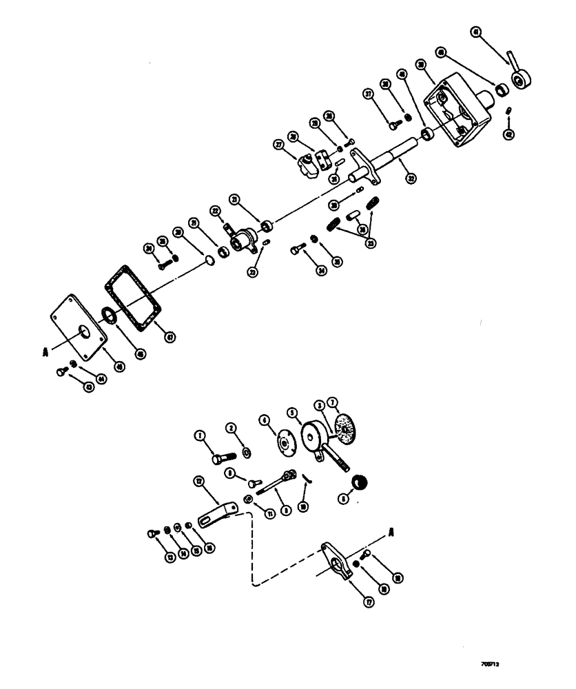 Схема запчастей Case W26B - (430) - LOADER POSITIONING CONTROLS LOADER BUCKET HEIGHT CONTROL (09) - CHASSIS