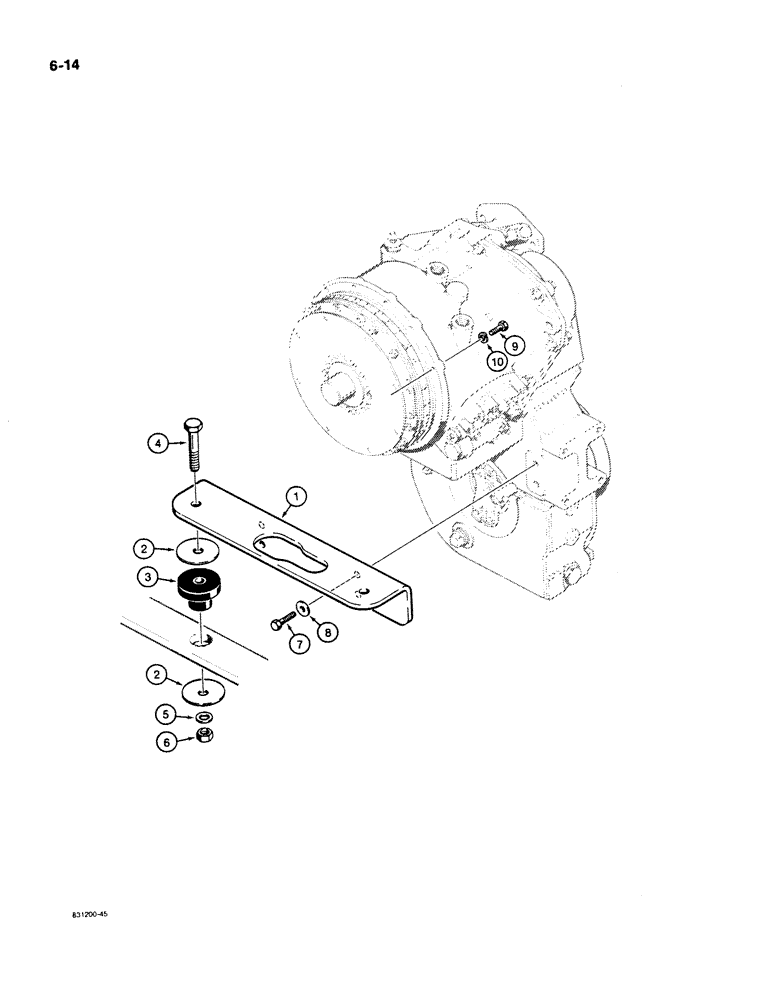 Схема запчастей Case W11B - (6-014) - TRANSMISSION MOUNTING, FUNK TRANSMISSION (06) - POWER TRAIN