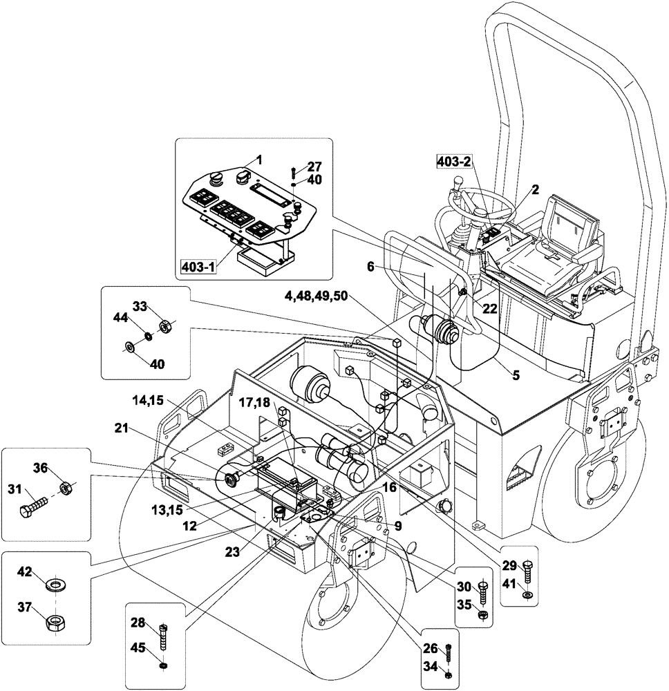 Схема запчастей Case DV204 - (04-403/124[01]) - ELECTRICAL CIRCUIT (06) - ELECTRICAL SYSTEMS