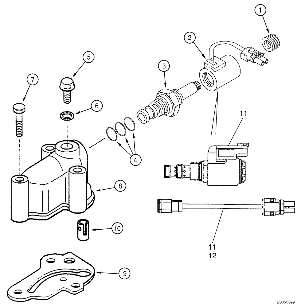 Схема запчастей Case 588G - (06-49) - TRANSMISSION ASSY (329082A1,A2,A3 OR 87456846, 87396487) (4WD) - VALVE, SOLENOID (06) - POWER TRAIN