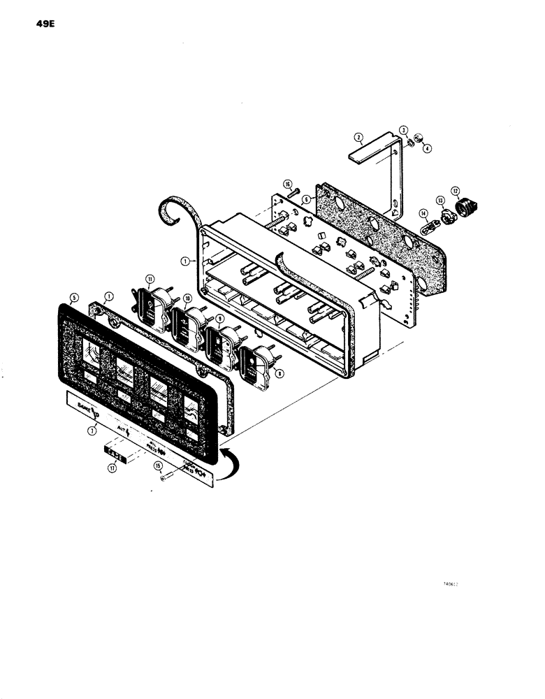 Схема запчастей Case W14 - (049E) - ELECTRICAL SYSTEM, INSTRUMENT CLUSTER (04) - ELECTRICAL SYSTEMS