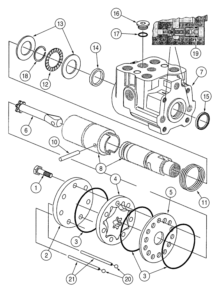 Схема запчастей Case 621D - (05-02) - VALVE ASSY - STEERING CONTROL (05) - STEERING