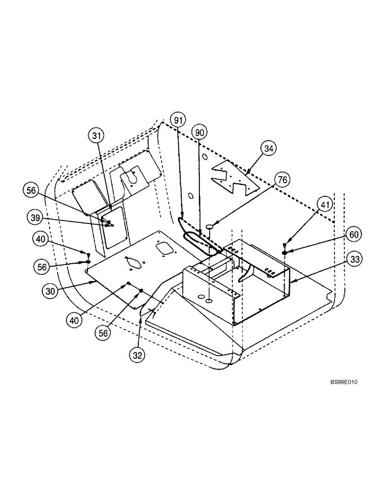 Схема запчастей Case 686G - (9-16) - OPEN CAB, SEAT SUPPORT AND PANELS (SERIES 2 686G, 686GXR AND 688G) (09) - CHASSIS/ATTACHMENTS
