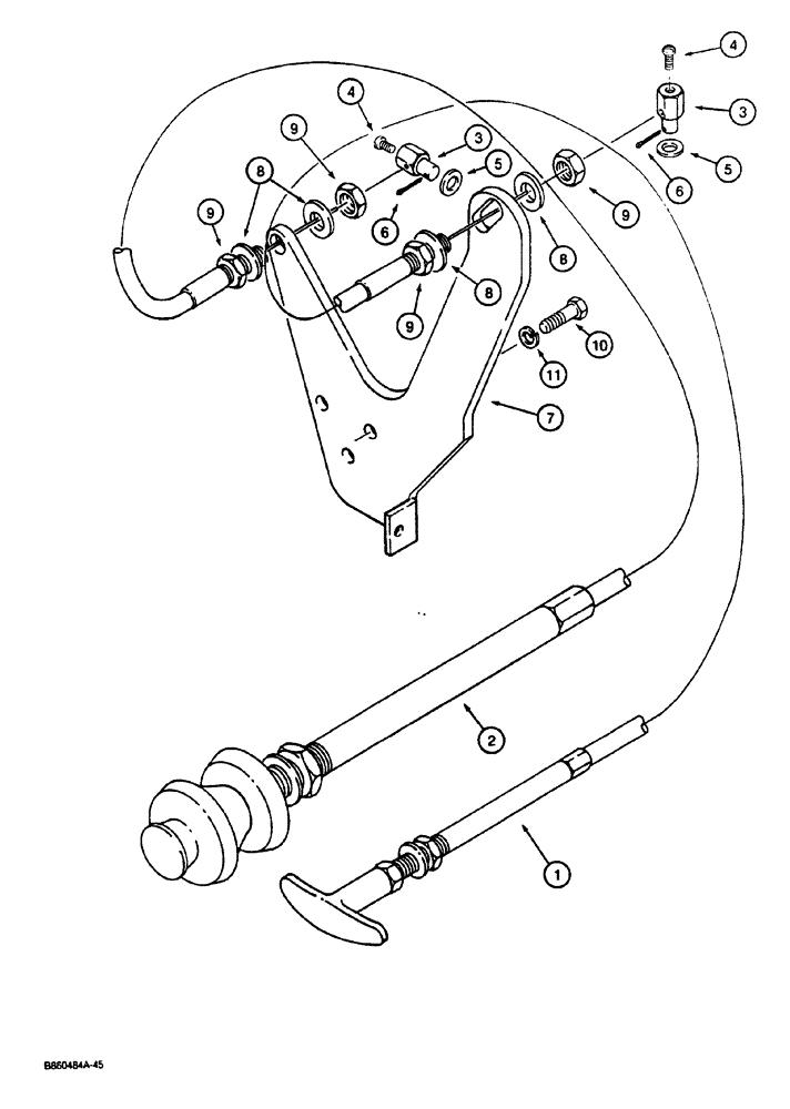 Схема запчастей Case CASE - (3-04) - THROTTLE AND ENGINE CONTROLS (03) - FUEL SYSTEM