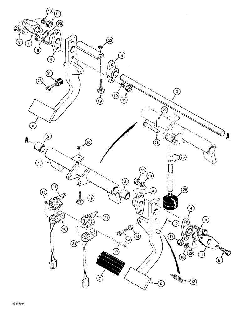 Схема запчастей Case 821B - (7-06) - BRAKE PEDALS AND BRAKE SWITCHES (07) - BRAKES