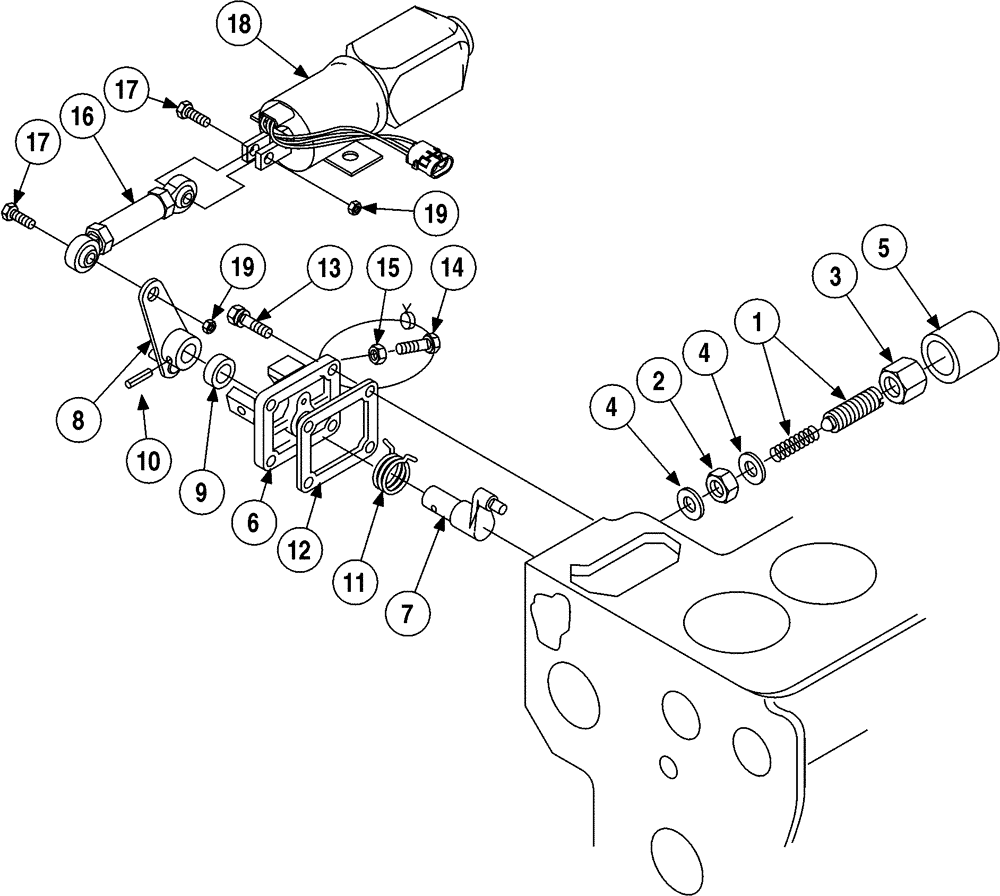 Схема запчастей Case 6010 - (03-07) - IDLING DEVICE, KUBOTA V2003TE ENGINE (10) - ENGINE