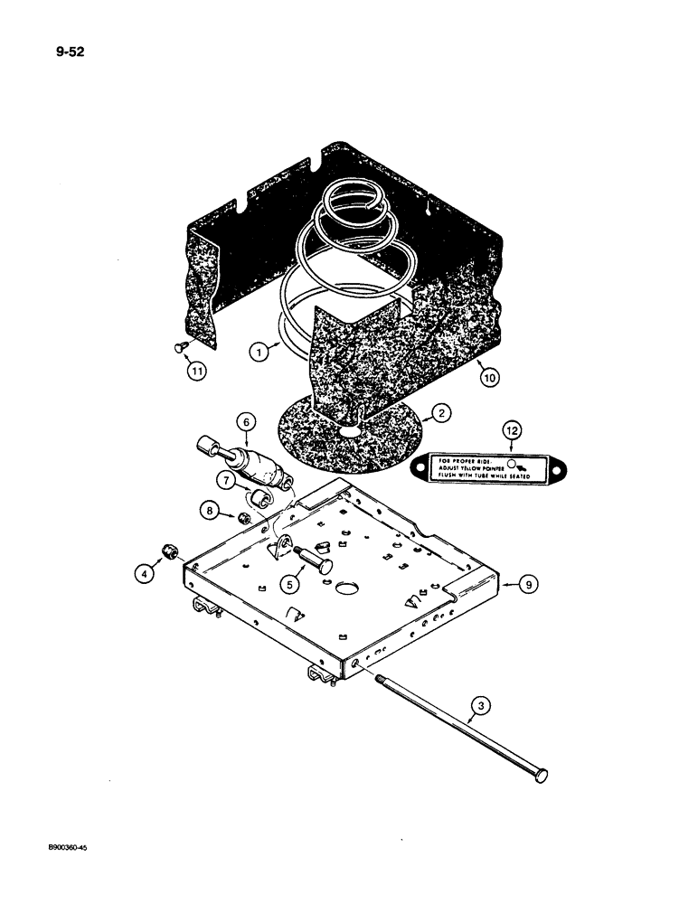 Схема запчастей Case 1085C - (9-052) - SUSPENSION SEAT (09) - CHASSIS/ATTACHMENTS
