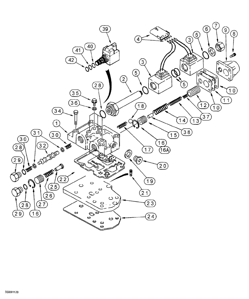 Схема запчастей Case 580SL - (6-056) - CARRARO TRANS ASSY, TRANS CONTROL VALVE, 2 OR 4 WHEEL DRIVE, MODELS WITHOUT POWERSHIFT TRANSMISSION (PRE SERVICE BULLITIN) (06) - POWER TRAIN