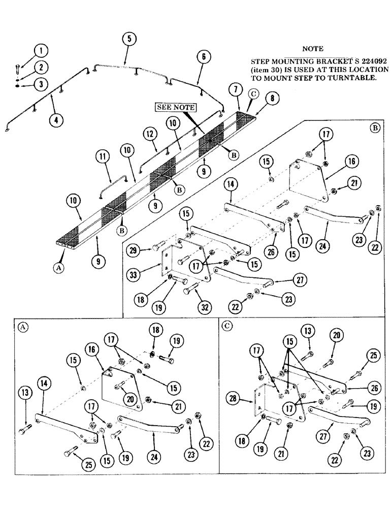 Схема запчастей Case 120 - (095) - OPERATORS ACCESS WALKWAY AND ATTACHING PARTS (90) - PLATFORM, CAB, BODYWORK AND DECALS