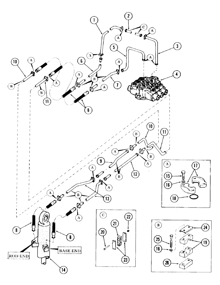 Схема запчастей Case 120 - (149) - TOOL CYLINDER HYDRAULICS (35) - HYDRAULIC SYSTEMS