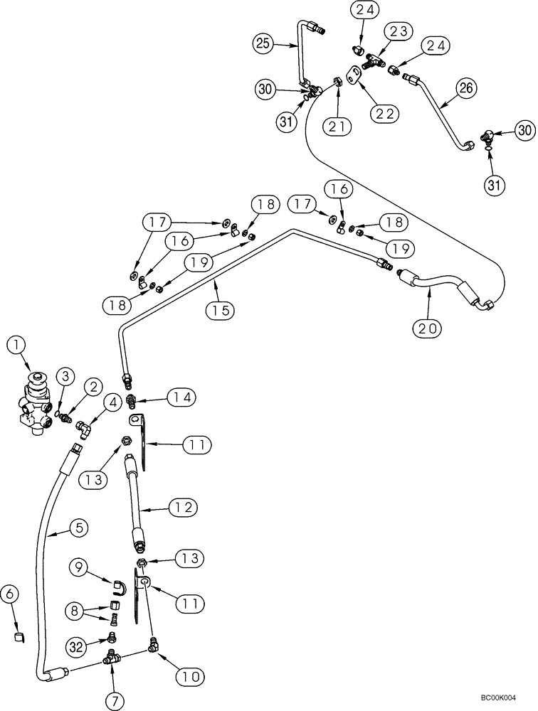 Схема запчастей Case 821C - (07-07) - HYDRAULICS - BRAKE, MAIN (Dec 4 2009 3:35PM) (07) - BRAKES