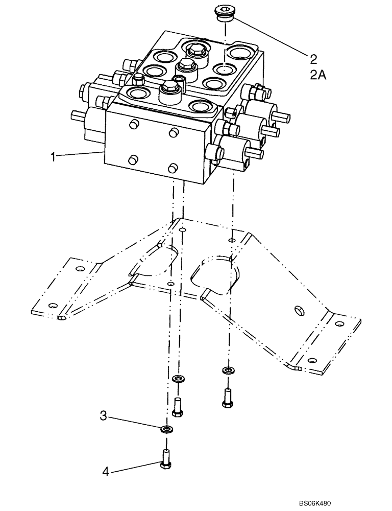 Схема запчастей Case 921E - (08-19) - VALVE, CONTROL - MOUNTING, TWO & THREE SPOOL (08) - HYDRAULICS