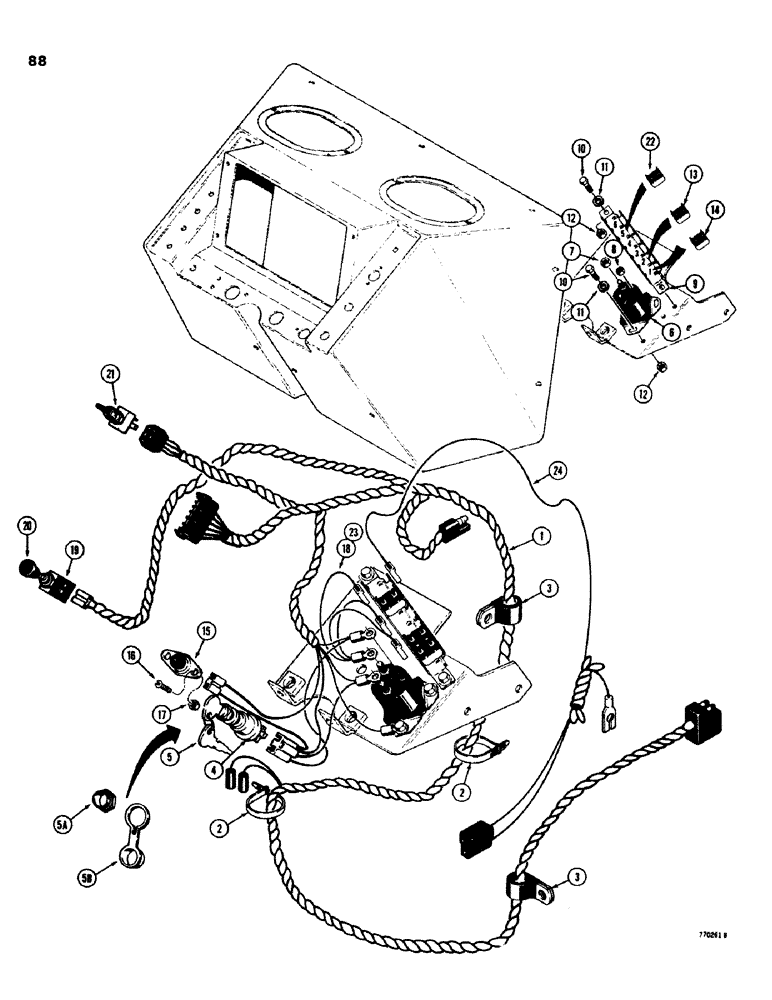 Схема запчастей Case 580C - (088) - MAIN HARNESS AND CONNECTIONS, MODELS W/O FLASHER LIGHTS, TRACTOR S/N 8958213 & AFTER (04) - ELECTRICAL SYSTEMS
