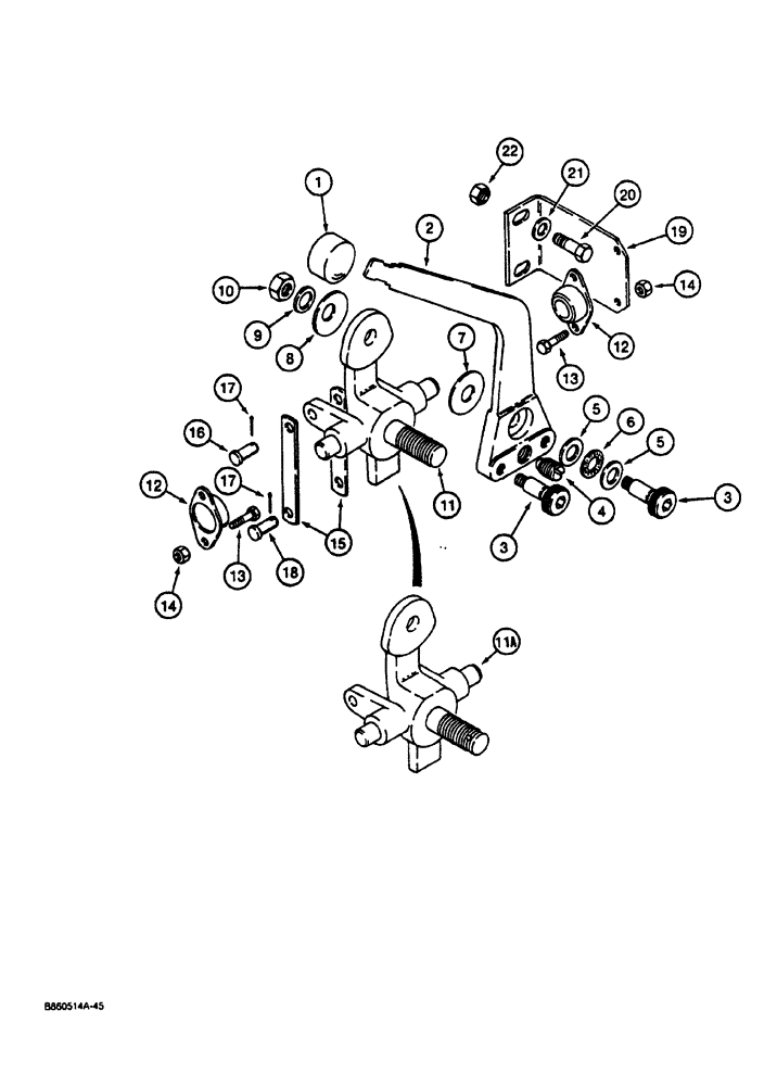 Схема запчастей Case CASE - (5-10) - CREEP CONTROL LEVER AND STEERING CONTROL VALVE LINKAGE (05) - STEERING