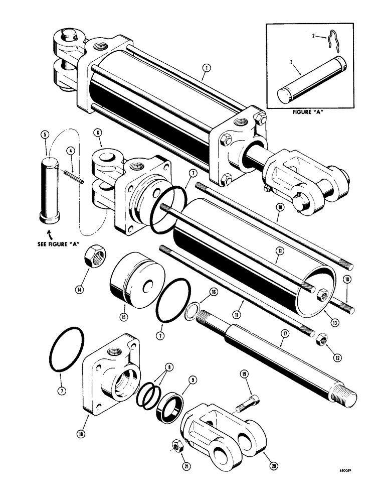 Схема запчастей Case 530 - (62) - D24102 SIDE SHIFT CYLINDER (35) - HYDRAULIC SYSTEMS