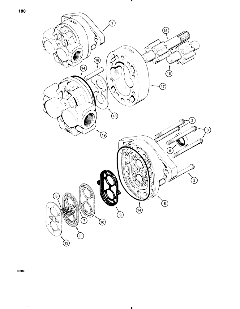 Схема запчастей Case 584C - (180) - D41390 HYDRAULIC PUMP (35) - HYDRAULIC SYSTEMS