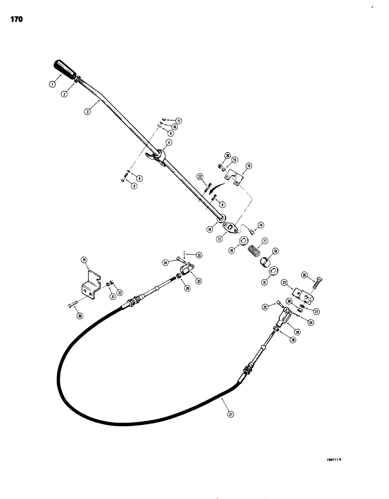 Схема запчастей Case 680G - (170) - TRANSMISSION CONTROLS, FORWARD-REVERSE SHIFTING PARTS (06) - POWER TRAIN