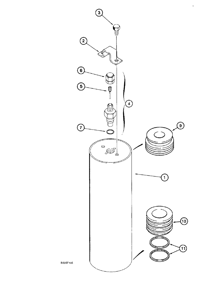 Схема запчастей Case 821B - (7-26) - BRAKE ACCUMULATOR, ACCUMULATOR ASSEMBLY - 1978111C1 (07) - BRAKES